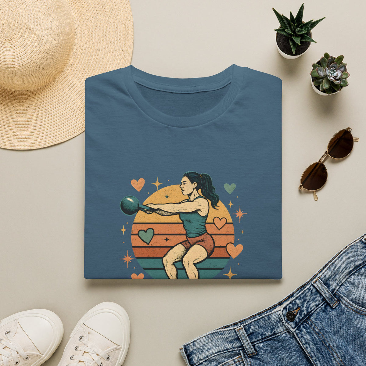 Kettlebell Workout Portrait T-Shirt