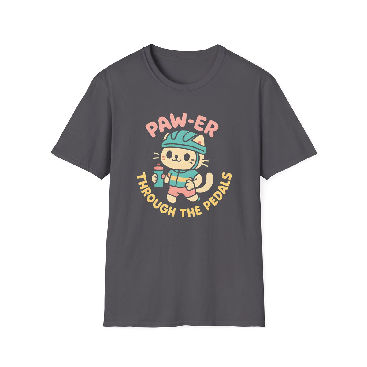 Cycling Cat Illustration T-Shirt