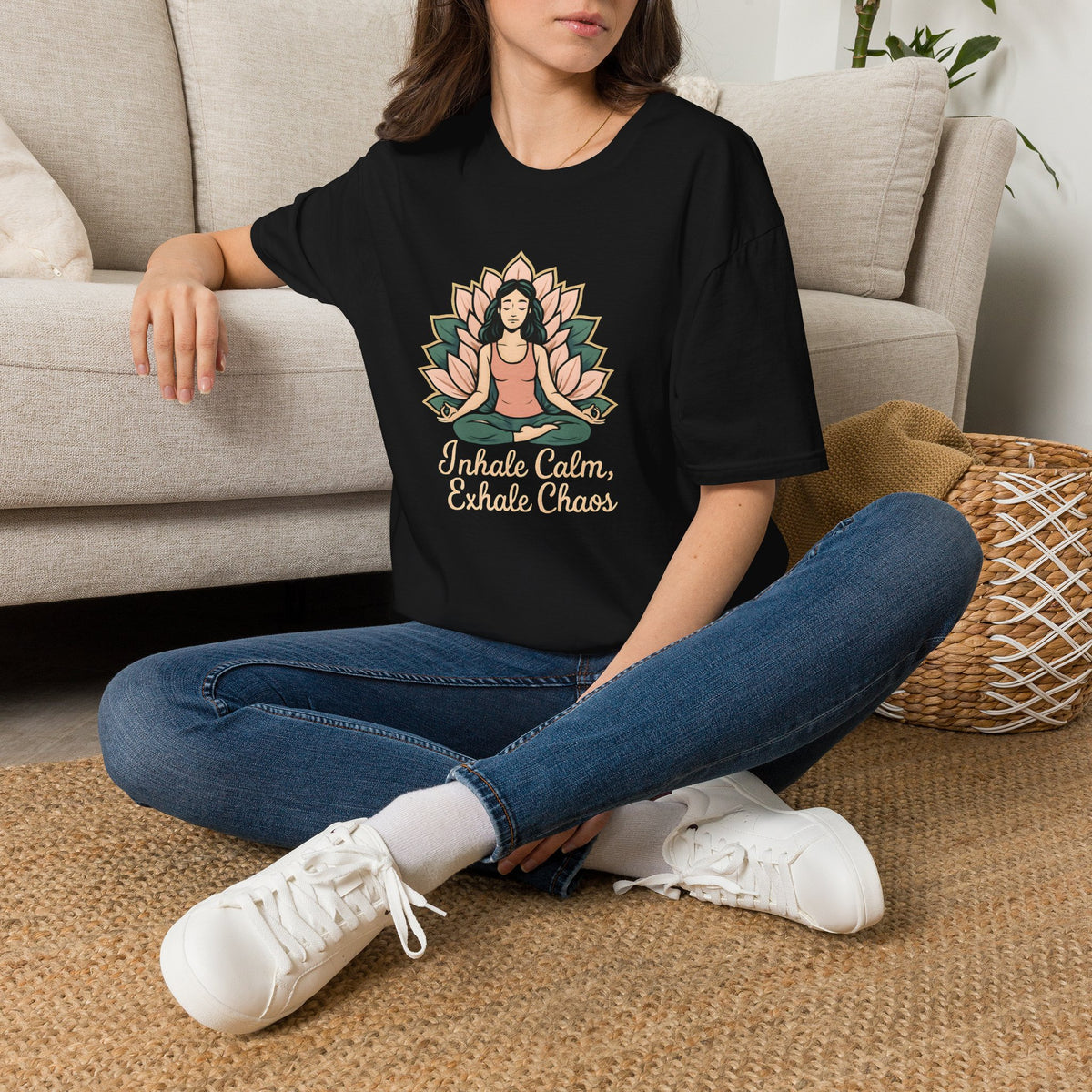 Meditating Woman with Lotus T-Shirt