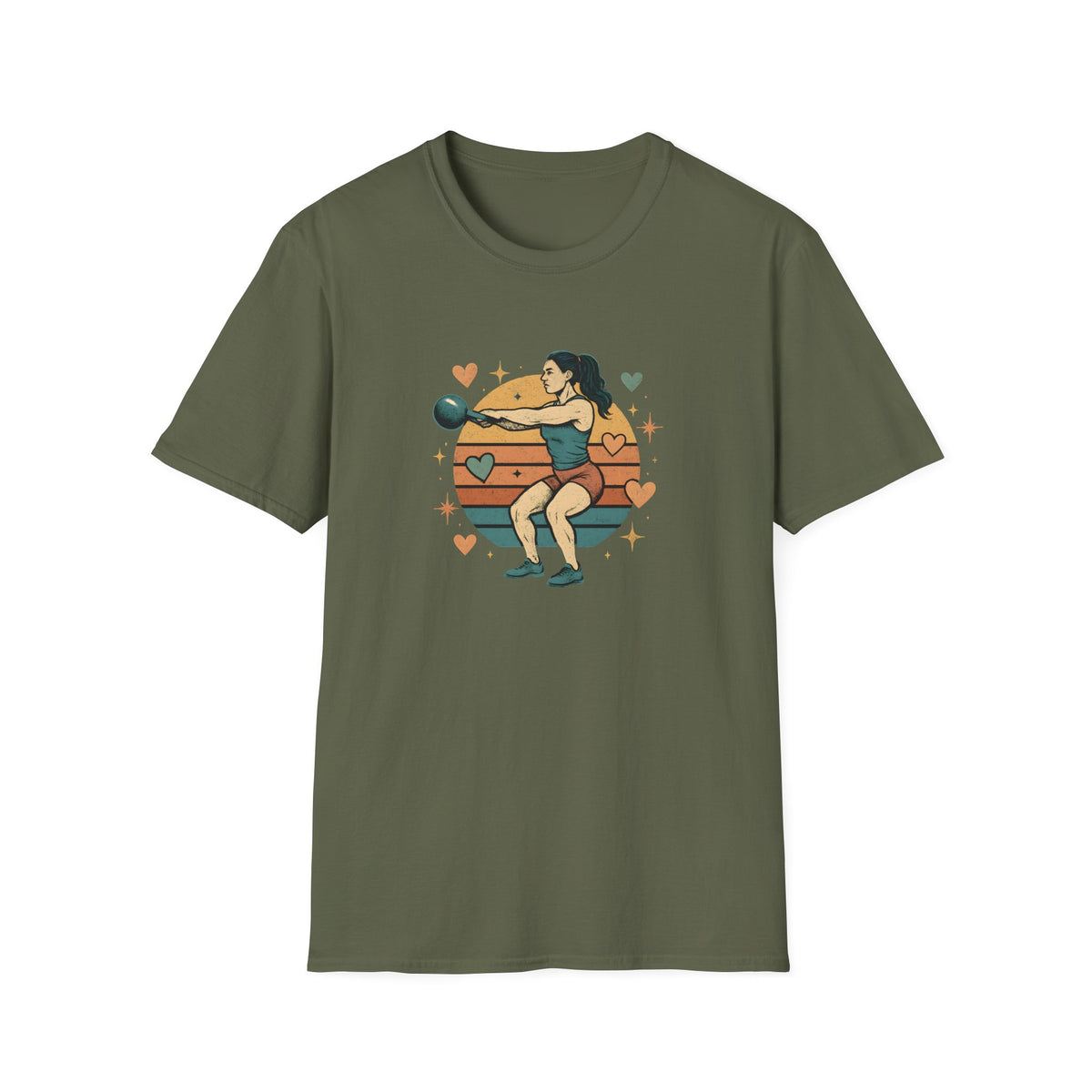 Kettlebell Workout Portrait T-Shirt