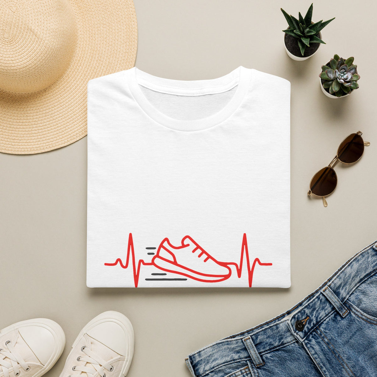 Sneaker Heartbeat Illustration T-Shirt