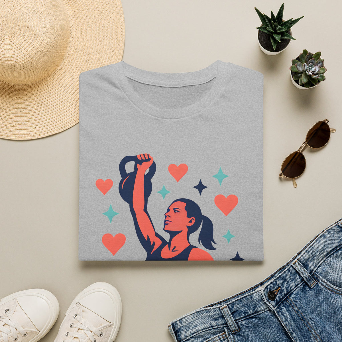 Strong Woman Lifting Kettlebell T-Shirt