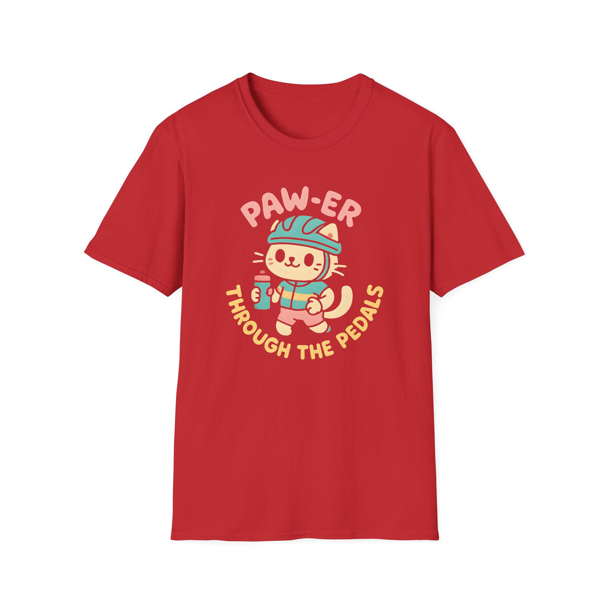 Cycling Cat Illustration T-Shirt