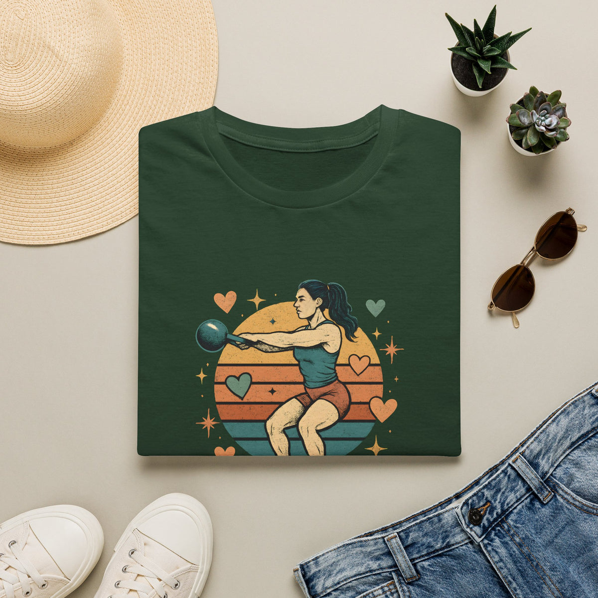 Kettlebell Workout Portrait T-Shirt