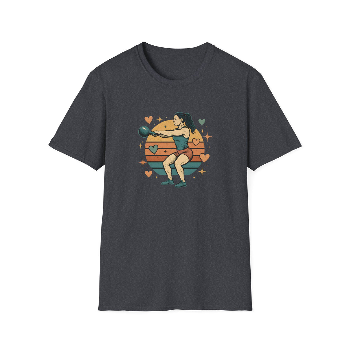 Kettlebell Workout Portrait T-Shirt