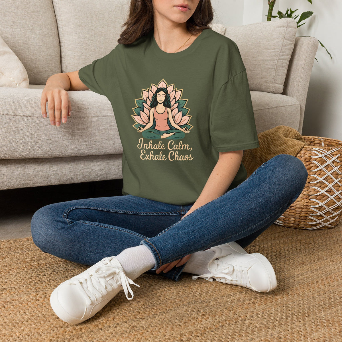 Meditating Woman with Lotus T-Shirt