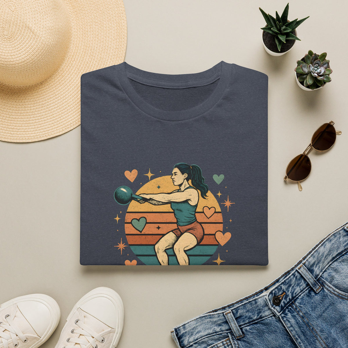 Kettlebell Workout Portrait T-Shirt