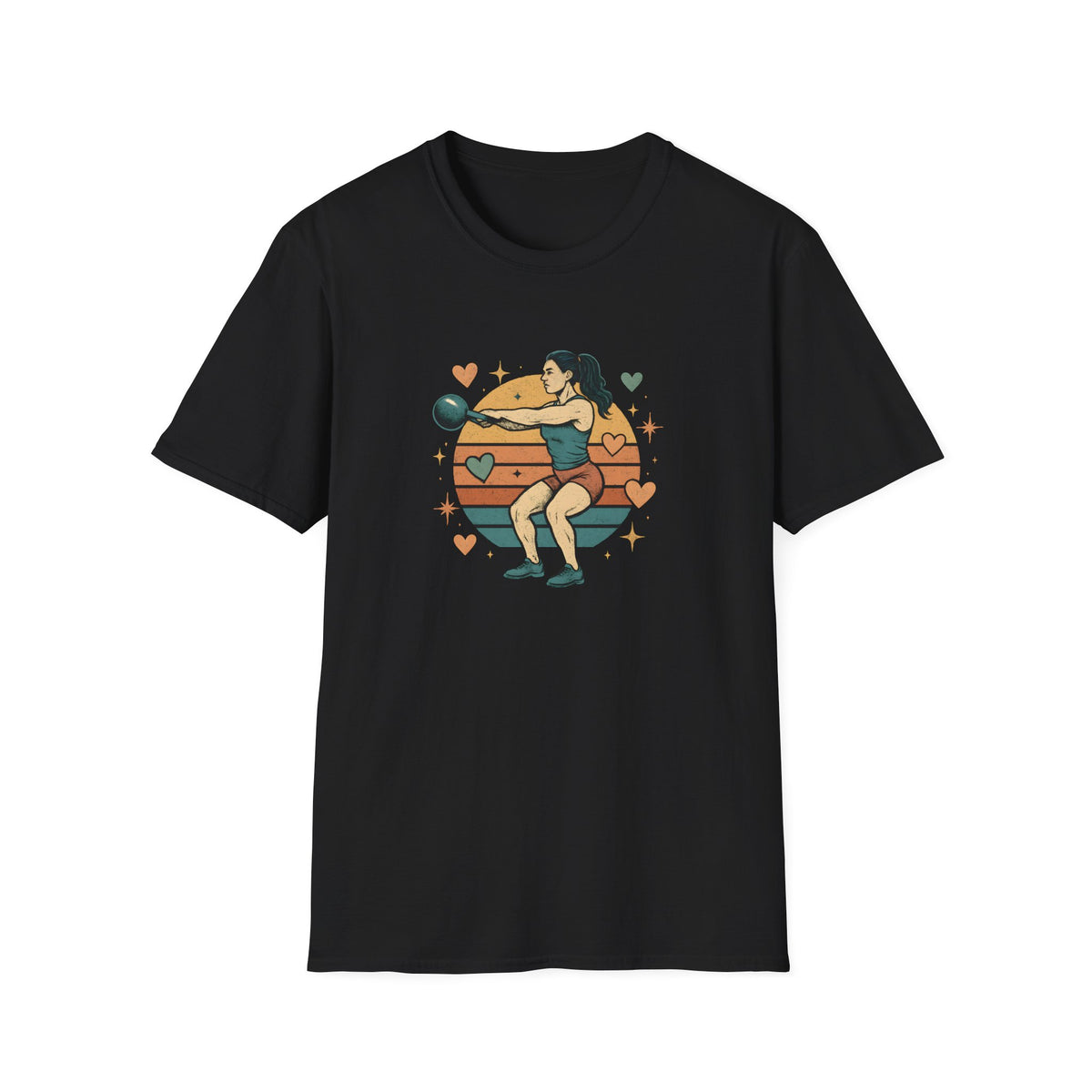 Kettlebell Workout Portrait T-Shirt