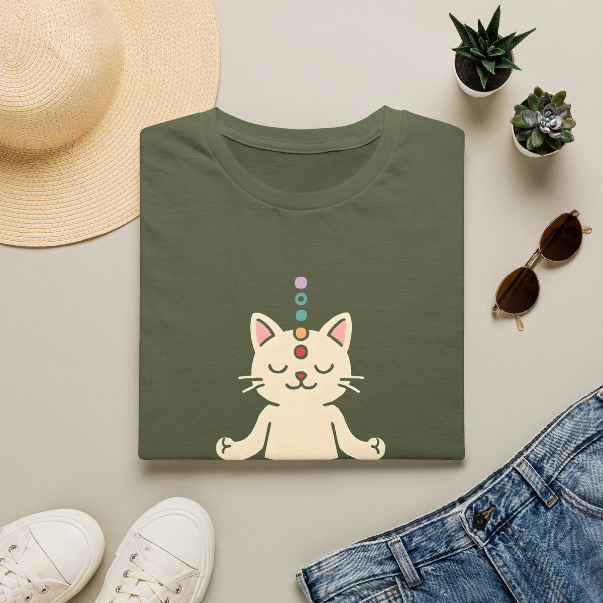Chakra Cat Meditation T-Shirt