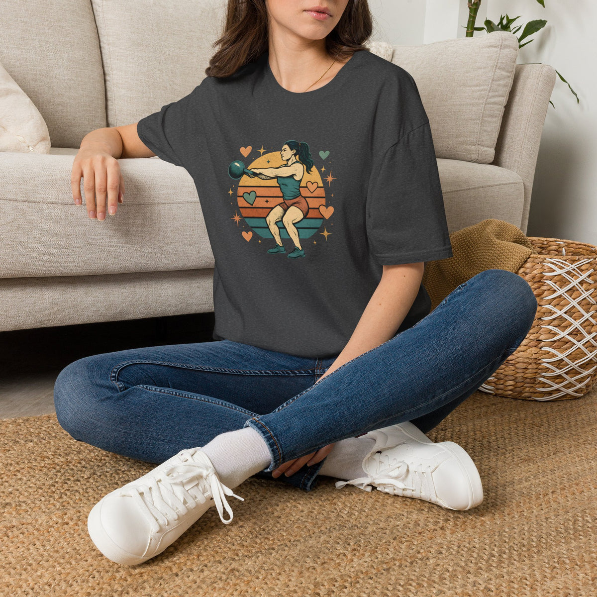 Kettlebell Workout Portrait T-Shirt