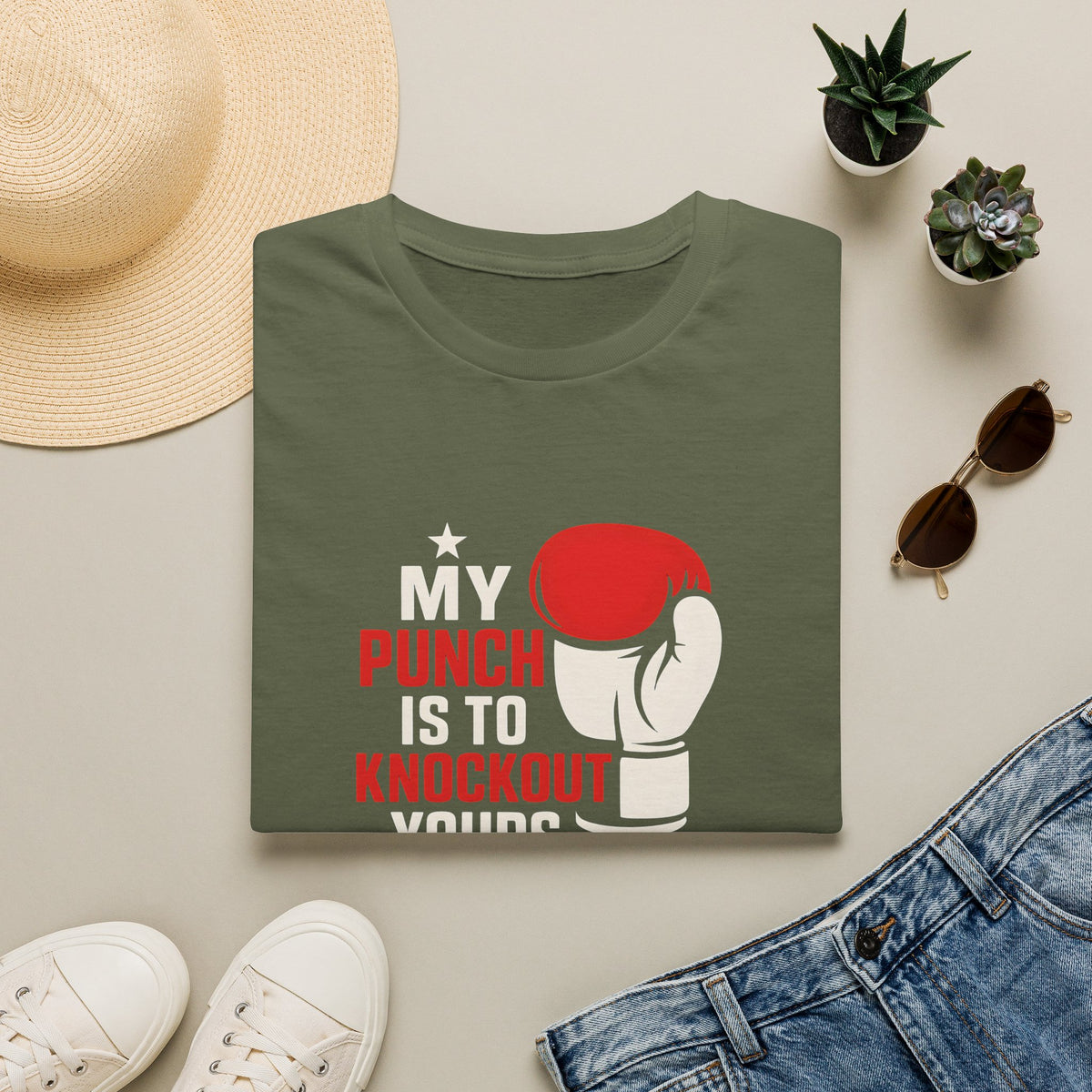 Knockout Punch Slogan T-Shirt