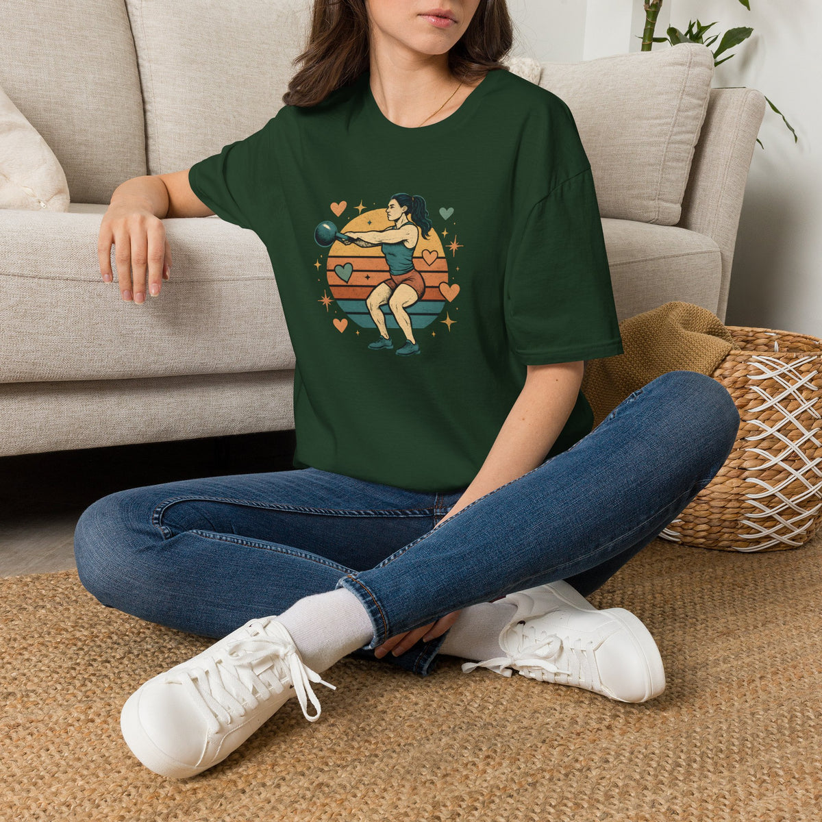 Kettlebell Workout Portrait T-Shirt