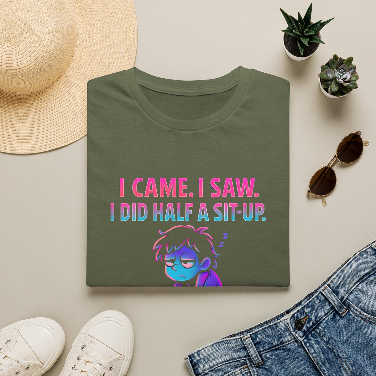 Exhausted Sit-Up Attempt T-Shirt