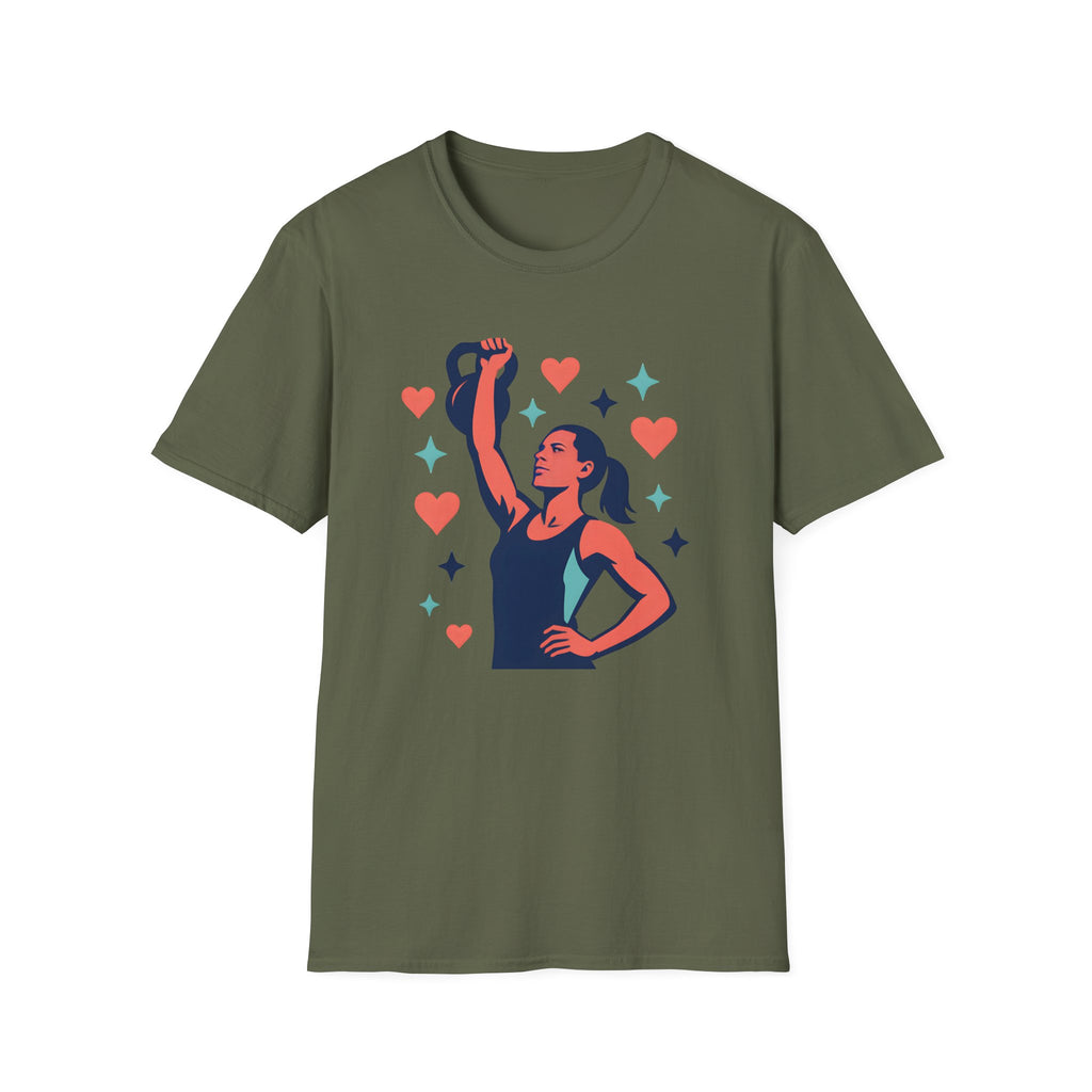 Strong Woman Lifting Kettlebell T-Shirt