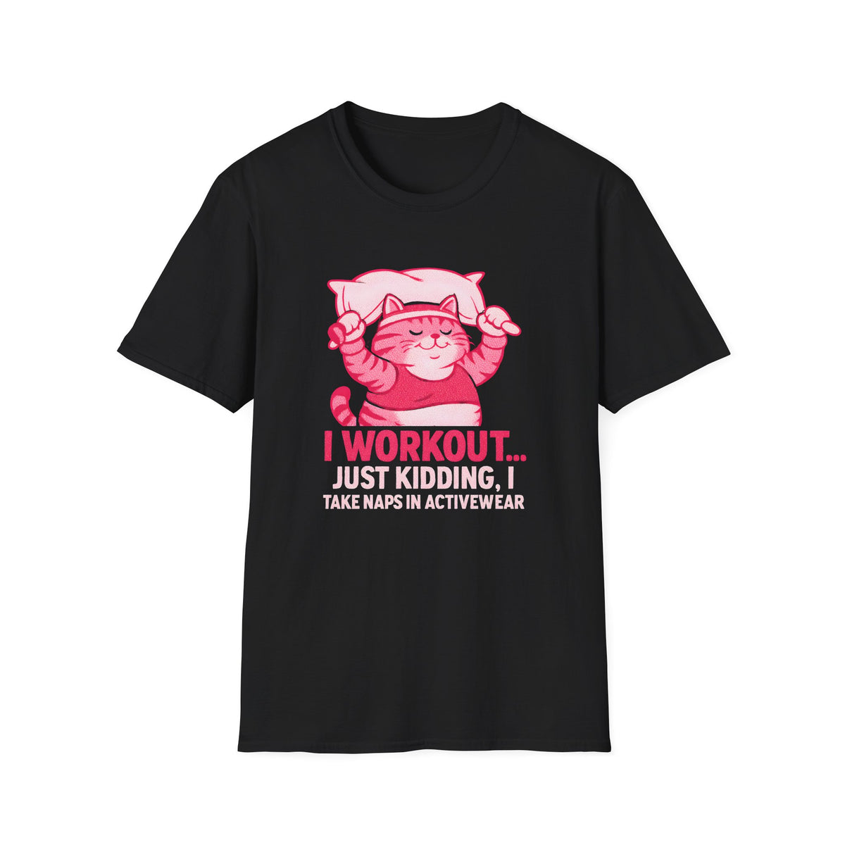 Napping Cat in Activewear T-Shirt