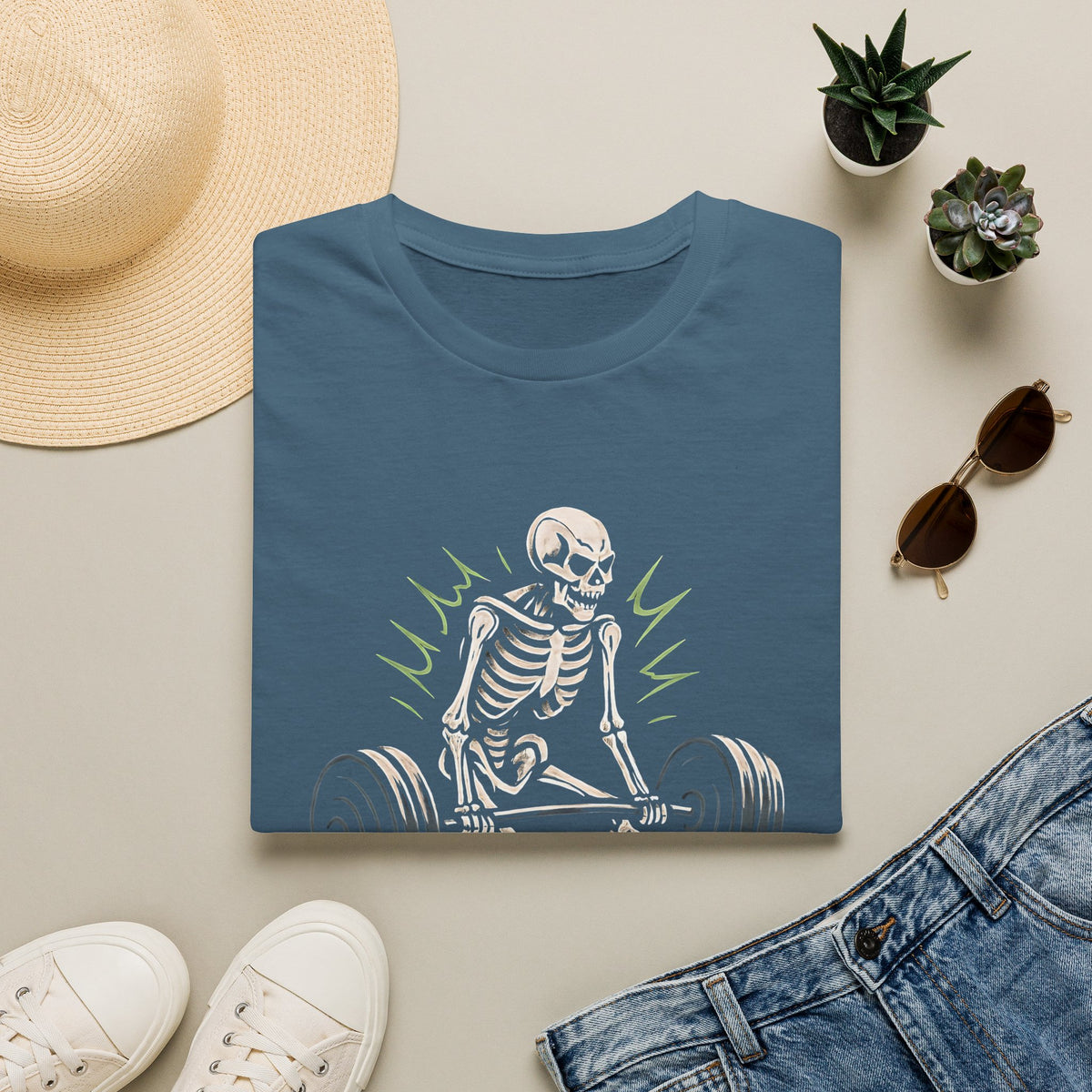 Skeleton Lifts Barbell T-Shirt