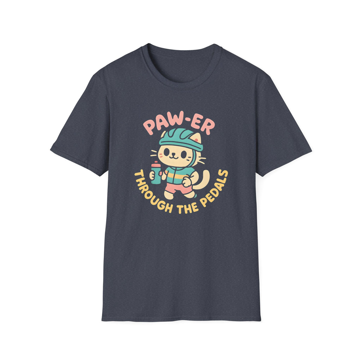 Cycling Cat Illustration T-Shirt