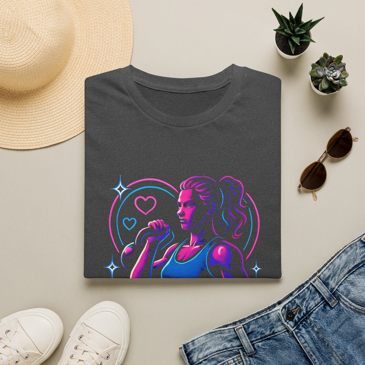 Neon singer portrait T-Shirt