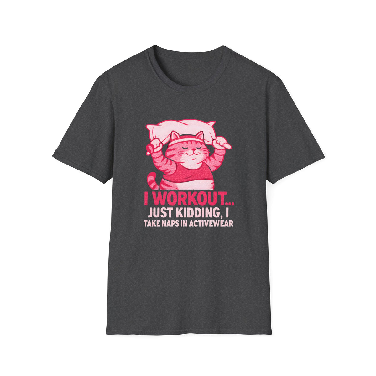 Napping Cat in Activewear T-Shirt