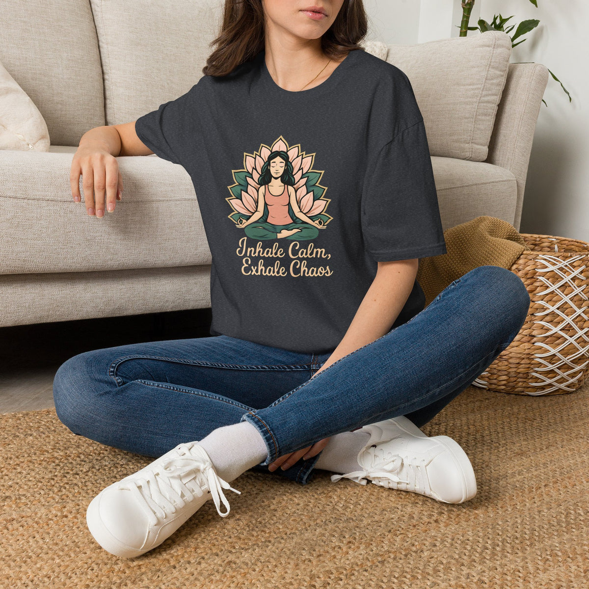 Meditating Woman with Lotus T-Shirt