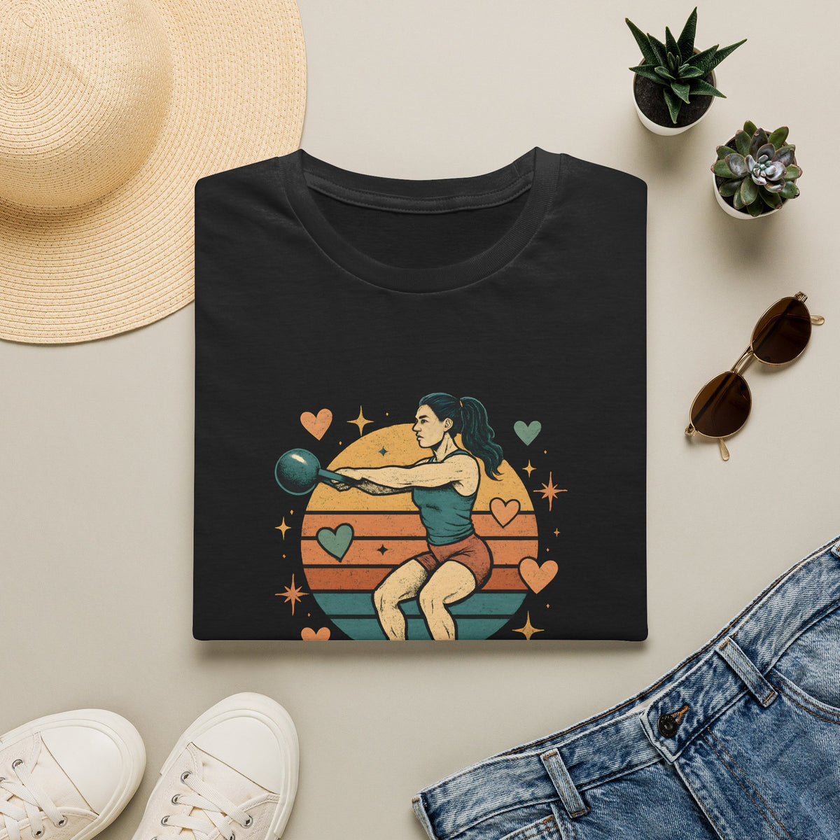 Kettlebell Workout Portrait T-Shirt
