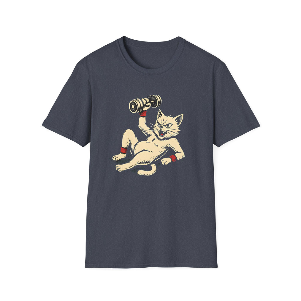 Cat Lifts Dumbbell T-Shirt