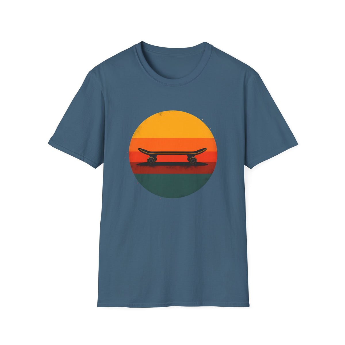 Skateboard silhouette at sunset T-Shirt