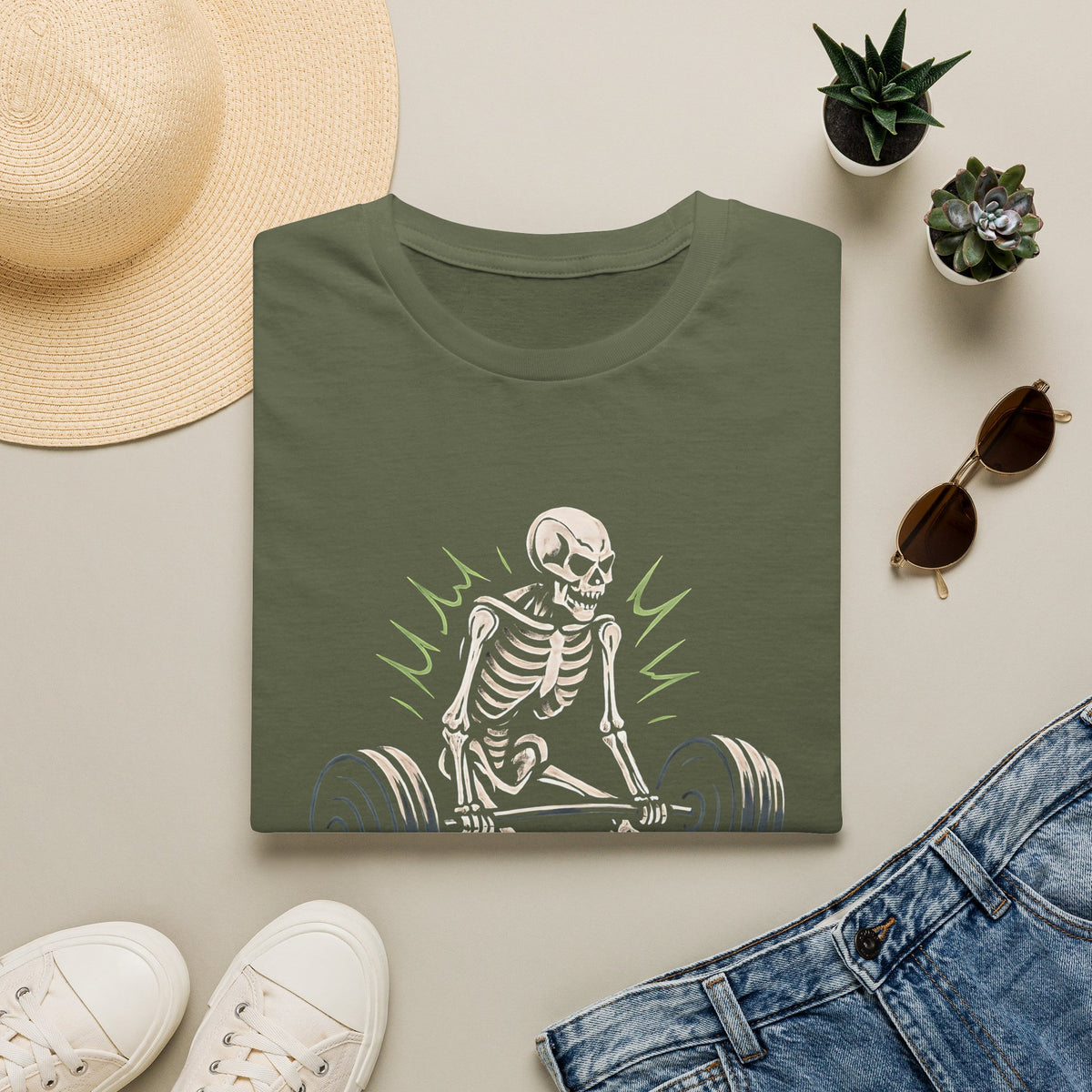Skeleton Lifts Barbell T-Shirt