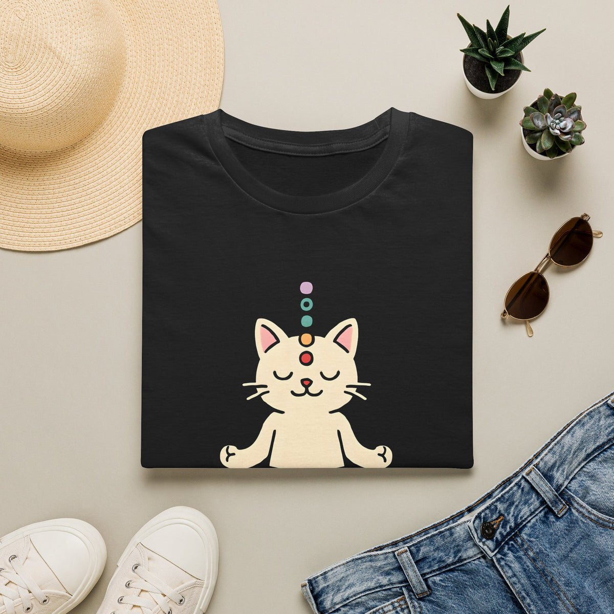 Chakra Cat Meditation T-Shirt