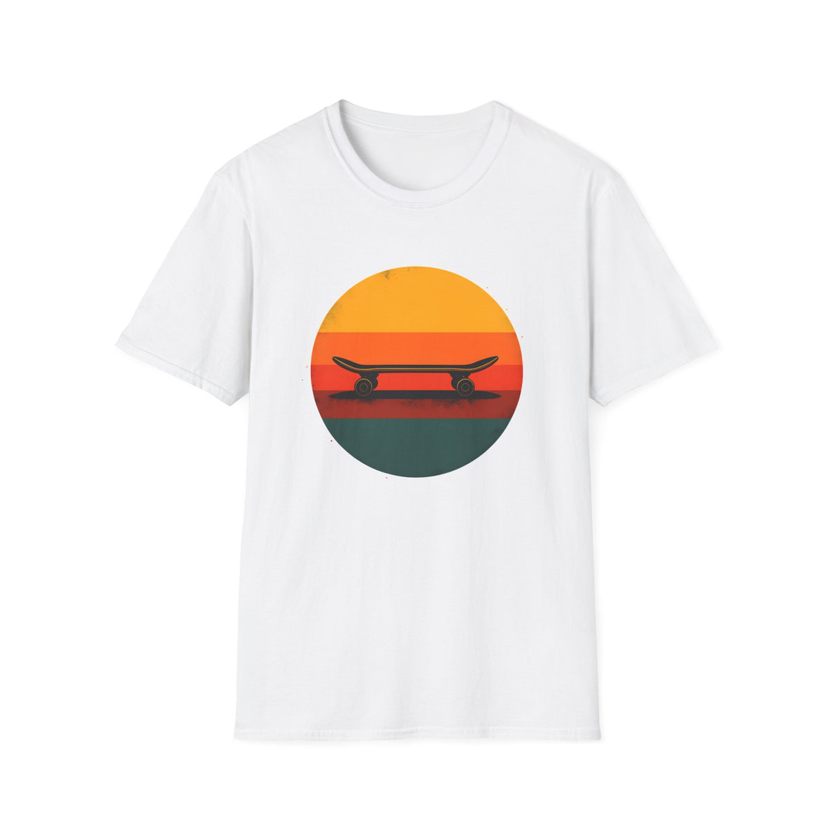 Skateboard silhouette at sunset T-Shirt