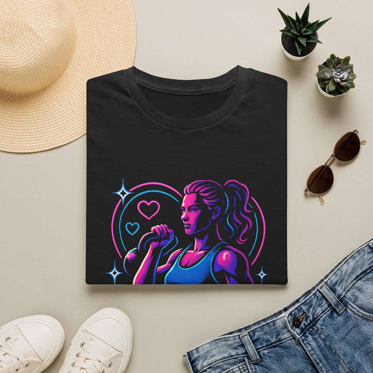 Neon singer portrait T-Shirt