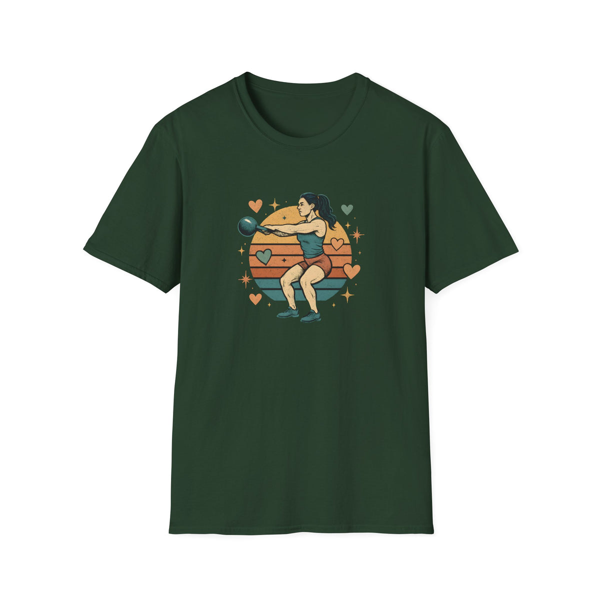 Kettlebell Workout Portrait T-Shirt