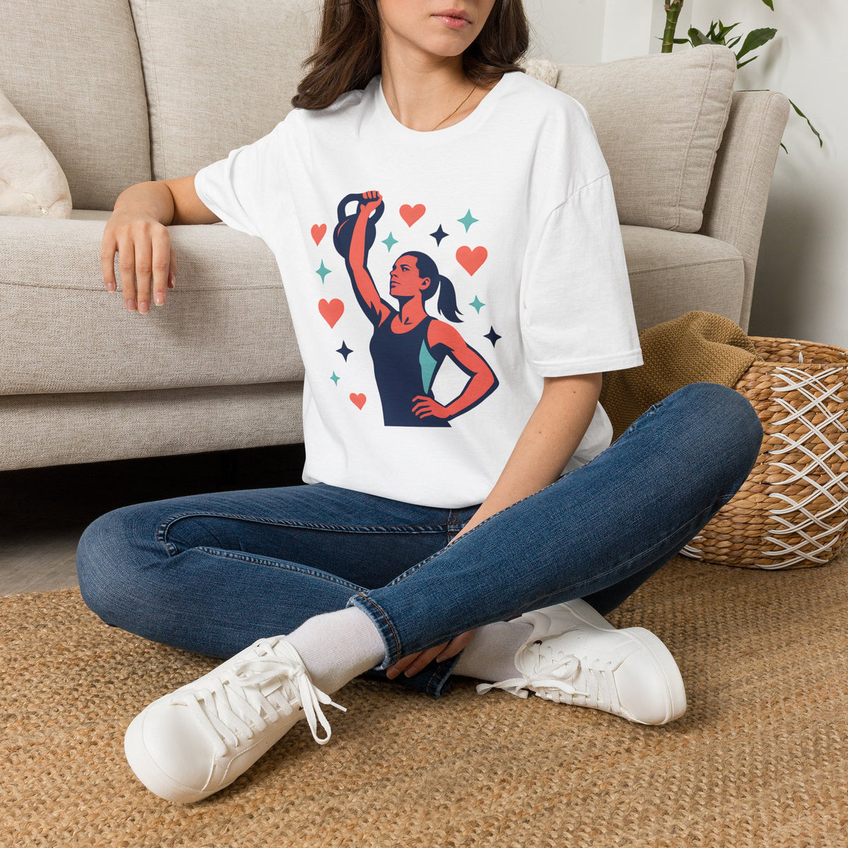 Strong Woman Lifting Kettlebell T-Shirt