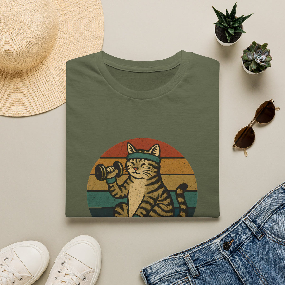 Cat lifting weights T-Shirt