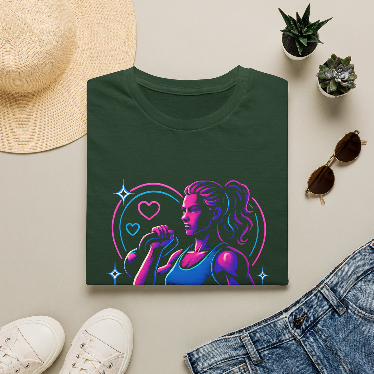 Neon singer portrait T-Shirt