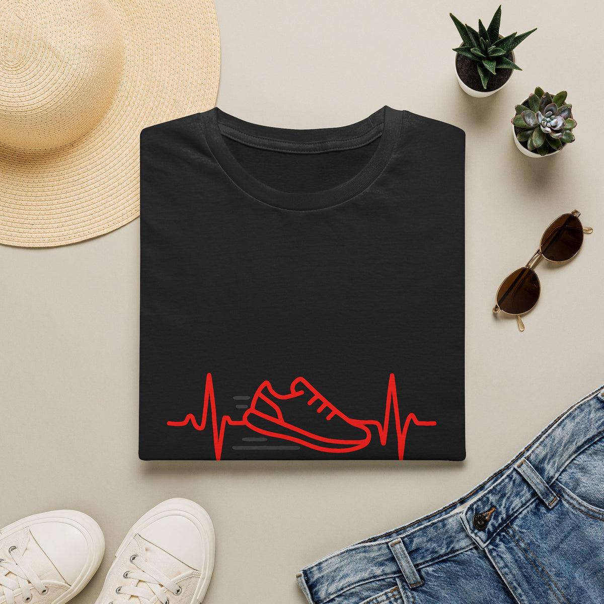 Sneaker Heartbeat Illustration T-Shirt