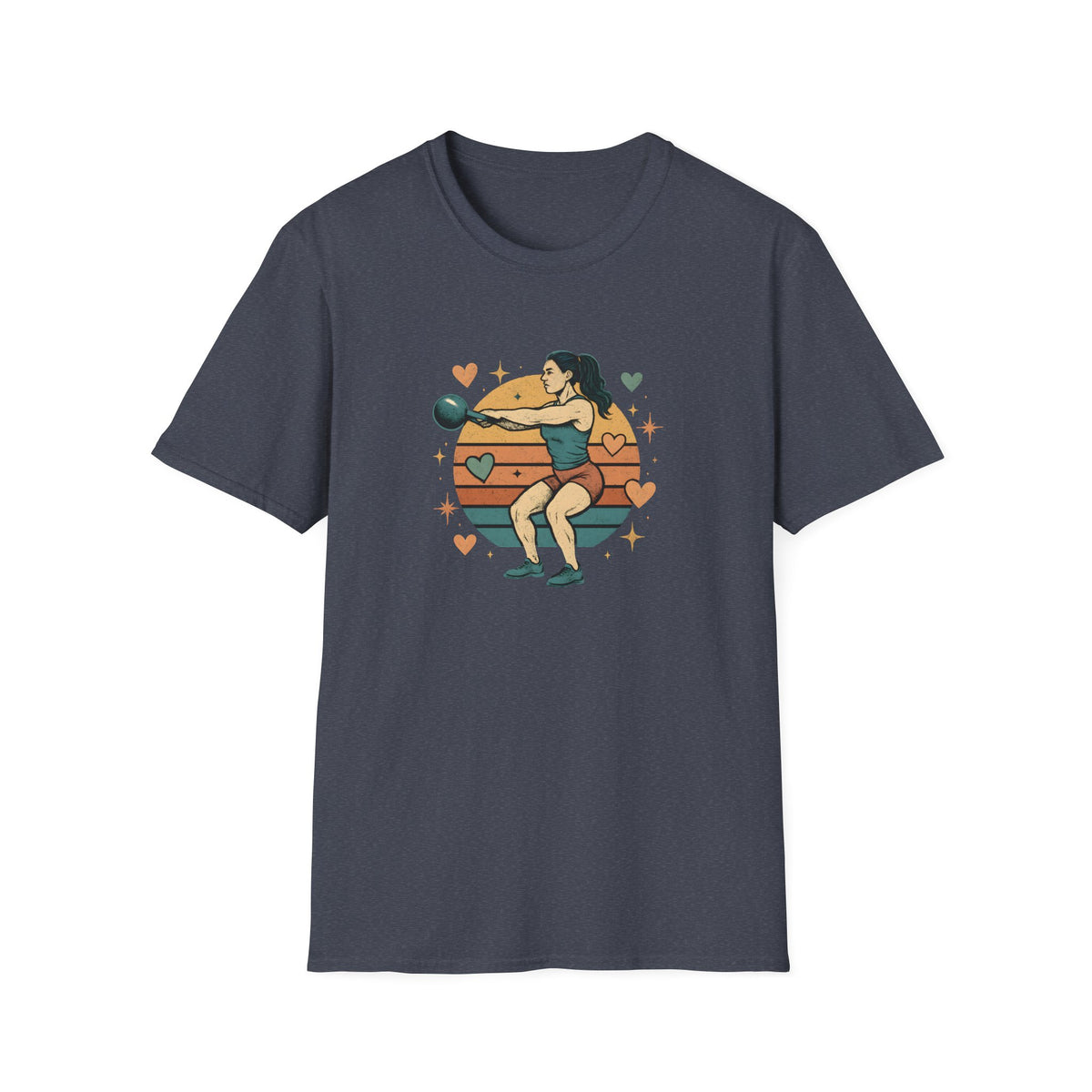 Kettlebell Workout Portrait T-Shirt