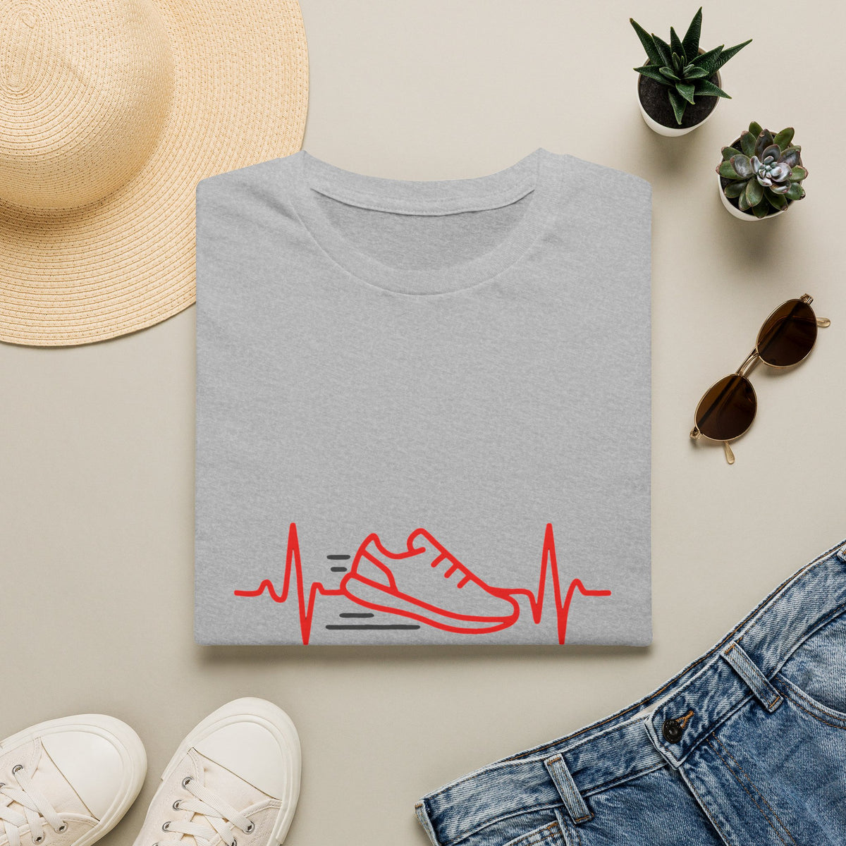 Sneaker Heartbeat Illustration T-Shirt