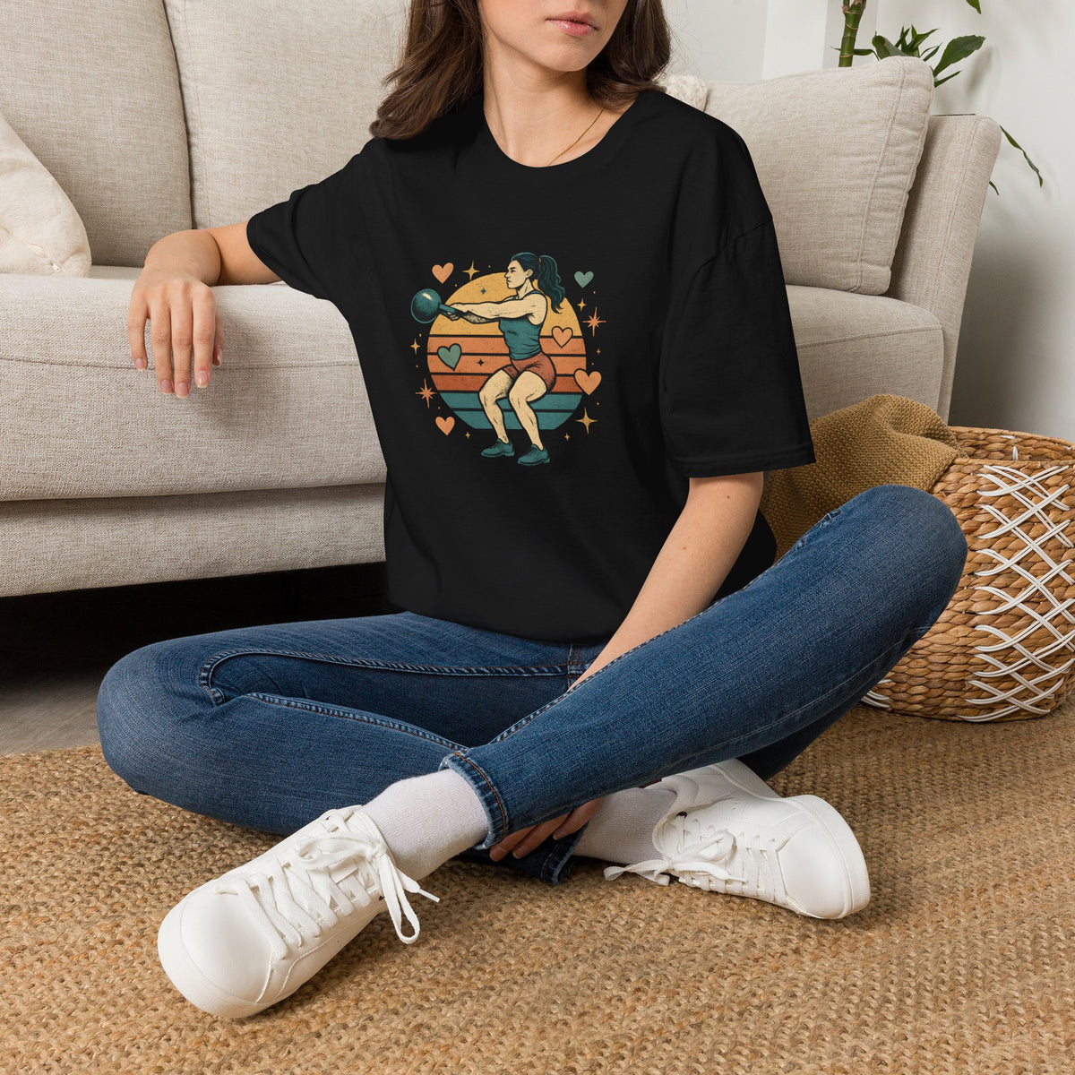 Kettlebell Workout Portrait T-Shirt